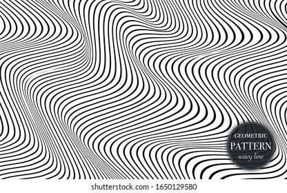 Abstract waving line geometric pattern background for cover, greeting card, flyer. fabric ornament for print. textured minimalism style design wallpaper. Creative vector illustration template