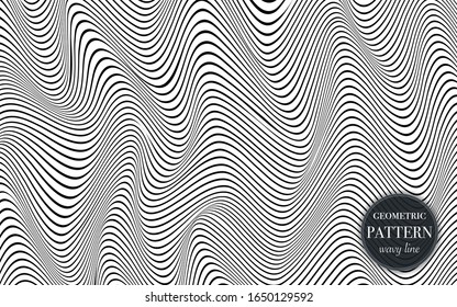 Abstract waving line geometric pattern background for cover, greeting card, flyer. fabric ornament for print. textured minimalism style design wallpaper. Creative vector illustration template