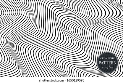 Abstract waving line geometric pattern background for cover, greeting card, flyer. fabric ornament for print. textured minimalism style design wallpaper. Creative vector illustration template