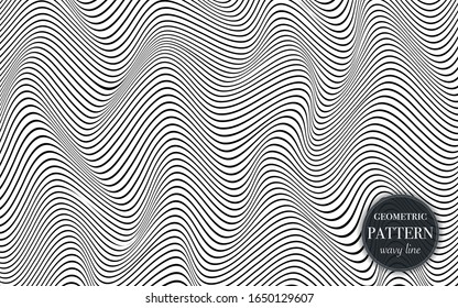 Abstract waving line geometric pattern background for cover, greeting card, flyer. fabric ornament for print. textured minimalism style design wallpaper. Creative vector illustration template
