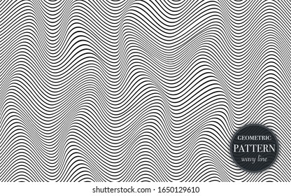 Abstract waving line geometric pattern background for cover, greeting card, flyer. fabric ornament for print. textured minimalism style design wallpaper. Creative vector illustration template