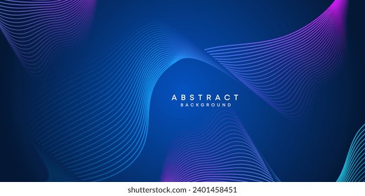 Abstract Waving Line Particle Technology Background. Modern gradient with glowing circles lines decoration background. for banner, website, header