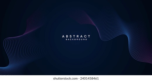 Abstract Waving Line Particle Technology Background. Modern gradient with glowing circles lines decoration background. for banner, website, header