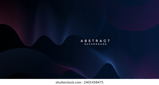 Abstract Waving Line Particle Technology Background. Modern gradient with glowing circles lines decoration background. for banner, website, header