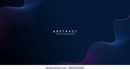 Abstract Waving Line Particle Technology Background. Modern gradient with glowing circles lines decoration background for banner, website, header