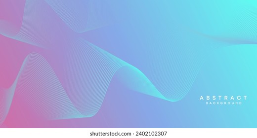 Abstract Waving Line Particle Technology Background. Modern gradient with glowing circles lines decoration background for banner, website, header