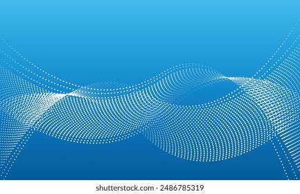 Abstract Waving Line Particle Technology Background with Glowing Wave Shiny Moving Lines Design Element