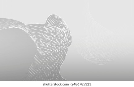 Abstract Waving Line Particle Technology Background with Glowing Wave Shiny Moving Lines Design Element