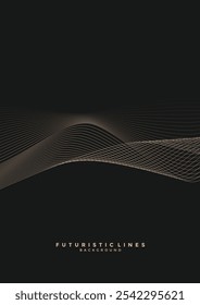 Abstract waving lines background black