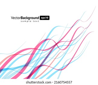 Abstract waving multicolored curved stripes dynamic flow business poster background template vector illustration. Colored wind line twirl circulation effect magic elegant stormy spiral backdrop design