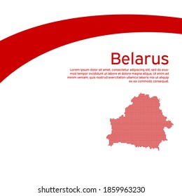 Resumen ondeando nuevo mapa de mosaico de la bandera de belarús. Acciones de protesta. Fondo creativo para el diseño de la bandera patriótica Bielorrusia. Cartel de negocios estatal nacional bielorruso, afiche. Estilo plano, vector