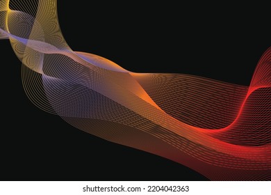 Diseño de fondo de línea de partículas de ondulación abstracta. Resumen de diseño de fondo de olas para folletos, volantes, revista, tarjeta de visita, banner. Fondo geométrico colorido. fondo abstracto elegante