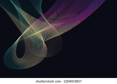 Diseño de fondo de línea de partículas de ondulación abstracta. Resumen de diseño de fondo de olas para folletos, volantes, revistas, tarjetas de visita, banners. Fondo geométrico colorido. fondo abstracto elegante