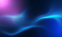 Abstract Waving Particle Technology Background Design. Abstract Wave Moving Dots Flow Particles, Hi-tech And Big Data Background Design For Brochures, Flyers, Magazine, Business Card, Banner. Vector