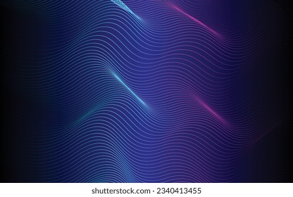 Abstract Waving Particle Technology Background Design. Abstract wave moving flow particles, hi-tech and big data background design for brochures, flyers, magazine, business card, banner. Vector