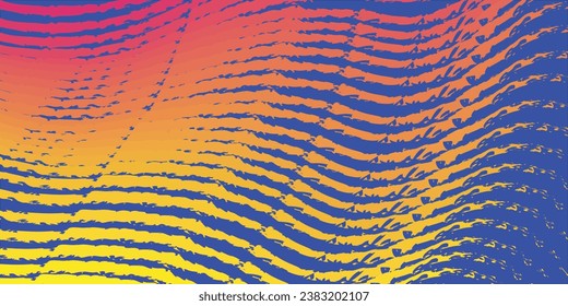 Resumen Diseño de fondo de tecnología de partículas de ondulación. Resumen de los puntos de movimiento de ondas de las partículas de flujo, diseño de fondo de alta tecnología y big data para folletos, volantes, revista, tarjeta de visita, banner. Vector