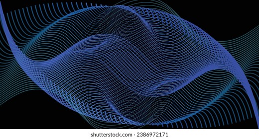 Abstract Waving Particle Technology Background Design. Abstract wave moving dots flow particles, hi-tech and big data background design for brochures, flyers, magazine, business card, banner. Vector