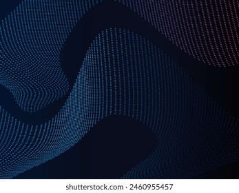 Abstract Waving Particle Technology Background Design. Abstract wave moving point flow particles, high tech and big data background design for brochure, flyer, magazine, business card, banner, etc.