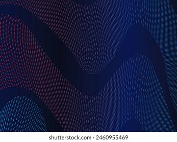 Abstract Waving Particle Technology Background Design. Abstract wave moving point flow particles, high tech and big data background design for brochure, flyer, magazine, business card, banner, etc.