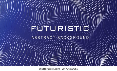 Abstract Waving Particle Technology Background Design, Digital background, Futuristic vector illustration, Abstract wave moving dots flow particles, hi-tech and big data background design.