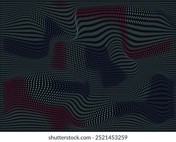 Abstract Waving Particle Technology Background Design. Dot wave light screen