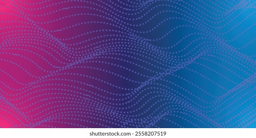 Abstract Waving Particle Technology Background Design. Abstract wave moving dots flow particles, hi-tech and big data background design for brochures, flyers, magazine, business card, banner