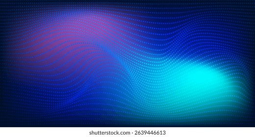 Abstract Waving Particle Technology Background Design. Abstract wave moving dots flow particles, hi-tech and big data background design for brochures, flyers, magazine, business card, banner. eps10