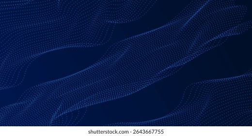 Abstract Waving Particle Technology Background Design. illustrations wave moving dots fbackground design for brochures  flyers particle modern art simple nice
