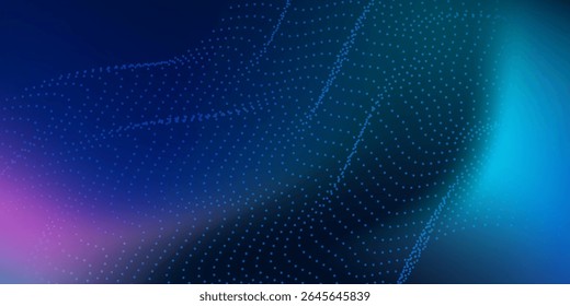 Diseño Abstractas de fondo de Tecnología de partículas onduladas. Onda Abstractas que mueve los puntos y la línea de bajo patrón de arte moderno bueno