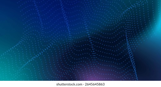 Diseño Abstractas de fondo de Tecnología de partículas onduladas. Onda Abstractas moviendo puntos y línea bajo patrón de arte moderno