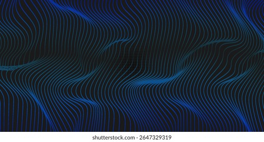 Abstract Waving Particle Technology Background Design. Abstract wave moving dots flow particles, hi-tech and big data background design for brochures, flyers, magazine, business card, banner. Vector