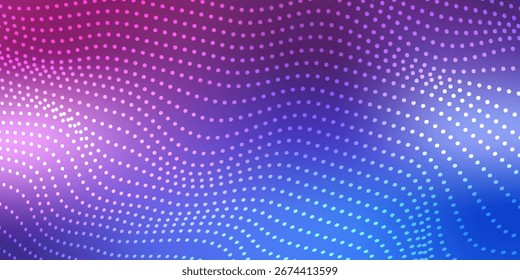 Abstract Waving Particle Technology Background. 3d wave point fractal science futuristic audio visualization. Hi-tech and big data.