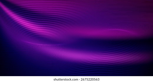 Diseño Abstractas de fondo de Tecnología de partículas onduladas. Partículas de flujo de puntos móviles de onda Abstractas, traje para Anuncio, folleto, presentación y póster