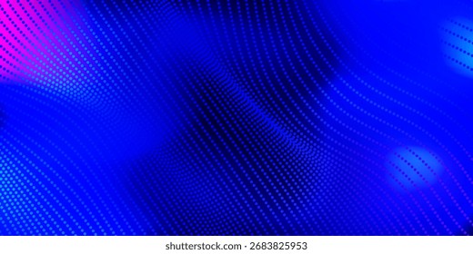 Abstract Waving Particle Technology Background Design. Abstract wave moving dots flow particles, hi-tech and big data background design for brochures, flyers, magazine, business card, banner. Vector