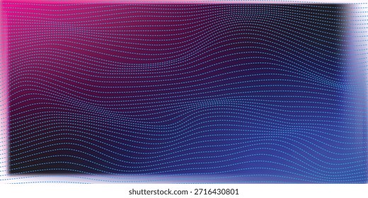 Tecnologia de Partículas de Onda Abstrata Projeto de Fundo. Abstrato onda movendo partículas de fluxo de pontos, alta tecnologia e design de fundo de grandes dados para brochuras, folhetos, revista, cartão de visita, banner. Vetor