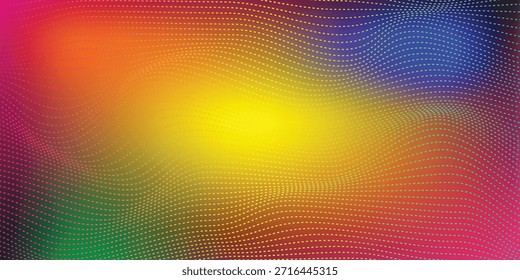 Fondo Abstractas de Tecnología de partículas onduladas. 3D punto de onda Fractal ciencia futurista visualización de audio. Alta tecnología y big data. Tecnología digital y ciencia para folletos, tarjetas, Anuncios. Vector.