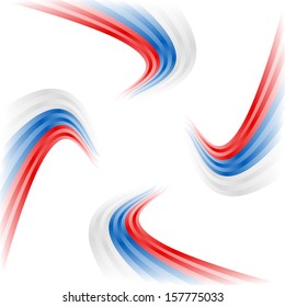 Abstract waving Russian, Czech and Slovakian flag 