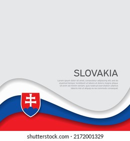 Resumen ondeando la bandera de eslovaquia. Portada de eslovaco patriótico del estado, volante. Fondo creativo para el diseño patriótico de tarjetas de vacaciones de eslovaquia. Estilo de corte de papel. Afiche nacional. Folleto de negocios. Diseño de vectores