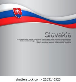 Abstract waving slovakia flag. State patriotic slovak cover, flyer. Creative background for slovakia patriotic holiday card design. Paper cut style. National poster. Business booklet. Vector design