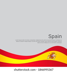 Abstract waving spain flag. Creative background for spain patriotic holiday card design. National poster. Spanish state patriotic cover, flyer. Vector flat design