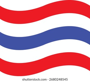 Abstract waving stripes in red white and blue colors