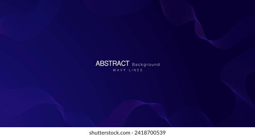 Resumen Diseño de fondo de tecnología de ondulación. Resumen de movimientos de ondas Círculos partículas, alta tecnología y diseño de fondo de datos grandes para folletos, volantes, revista, tarjeta de visita, banner. Vector