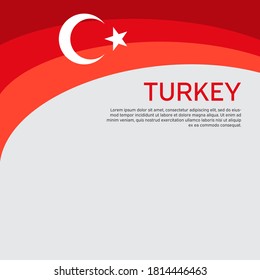 Abstract waving turkey flag. Creative background for the design of patriotic Turkish holiday cards. National poster. Cover, banner in national colors of turkey. Vector illustration