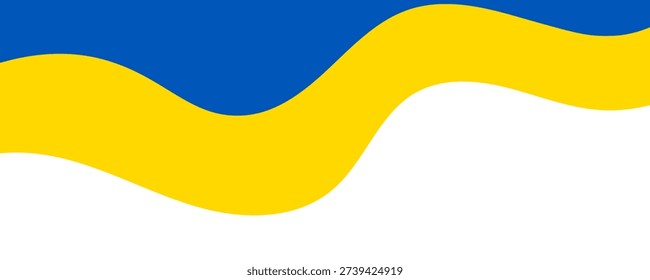 Абстрактно размахивает украинским флагом с копировальным пространством на прозрачном фоне. Граница Украины ко Дню независимости. Место для текста. Встать на сторону Украины. Иллюстрация PNG и Vector.