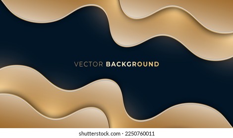 Abstraktes, flüssiges Hintergrunddesign auf Golden 