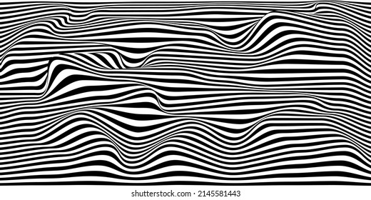 Resumen de malla ondulada 3d sobre fondo blanco. Onda dinámica geométrica. Máquina inalámbrica de tecnología 3D. Ilustración vectorial.