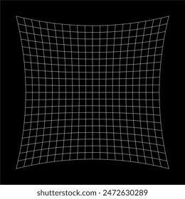 Abstract wavy 3d mesh on a black background. Geometric dynamic wave 3d technology wireframe vector illustration.