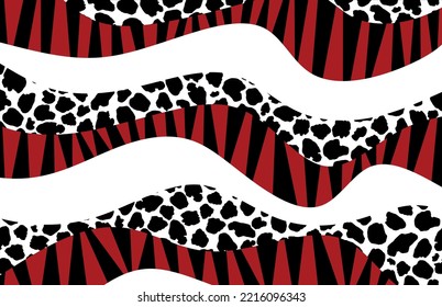 Abstract wavy with animal skin pattern. Vector Illustration.