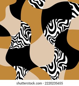 Abstract wavy, animal skin pattern. Vector Illustration.