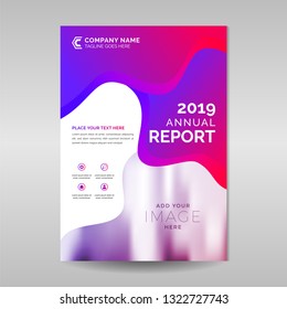 Abstract wavy annual report template